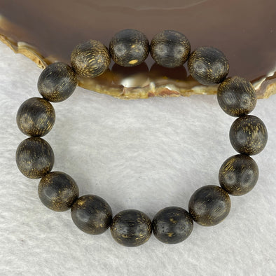 Natural Old Wild Malaysia Agarwood Oval Beads Bracelet (Sinking Type) 天然老野生马来西亚沉香手链 19.53g 18cm 13.0mm 15 Beads - Huangs Jadeite and Jewelry Pte Ltd