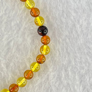 Natural Mixed Color Amber Beads Bracelet 2.52g 16.5cm 5.2mm 38 Beads - Huangs Jadeite and Jewelry Pte Ltd