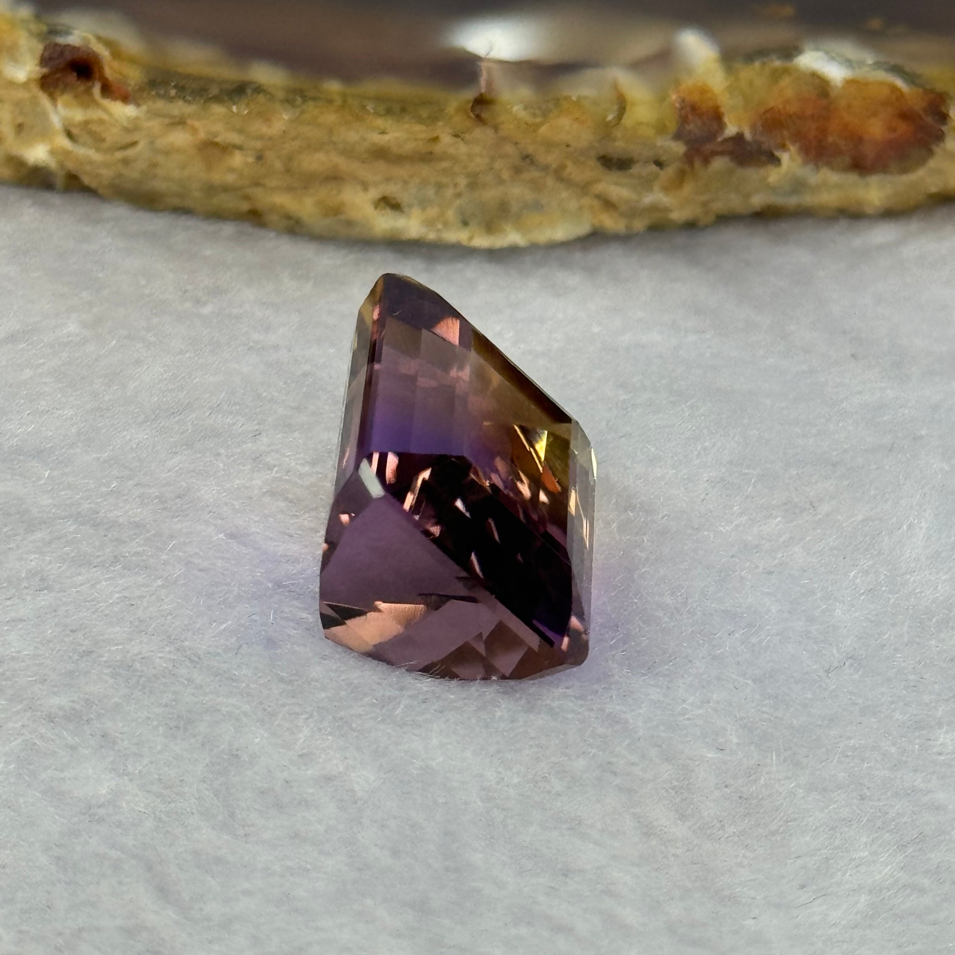 Natural Faceted Ametrine Parallelogram Shape 16.34ct 16.1 by 12.8 by 10.1mm - Huangs Jadeite and Jewelry Pte Ltd