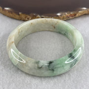 Natural Type Green with Reddish Brown Piao Hua Jadeite Bangle 62.49g Inner Diameter 55.5mm 15.4 by 8.0mm (Slight Internal Line) - Huangs Jadeite and Jewelry Pte Ltd