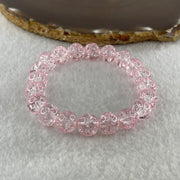 Crackle Pink Quartz Beads Bracelet 25.71g 15cm 10.5mm 20 Beads - Huangs Jadeite and Jewelry Pte Ltd