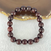 Natural Blood Rosewood Beads Bracelet 天然血檀手链 10.77g 17cm 10.4mm 19 Beads - Huangs Jadeite and Jewelry Pte Ltd