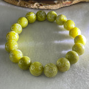 Natural Green Serpentine Jade Beads Bracelet 天然黄山玉手链 42.24g 17.5cm 12.3mm 18 Beads - Huangs Jadeite and Jewelry Pte Ltd