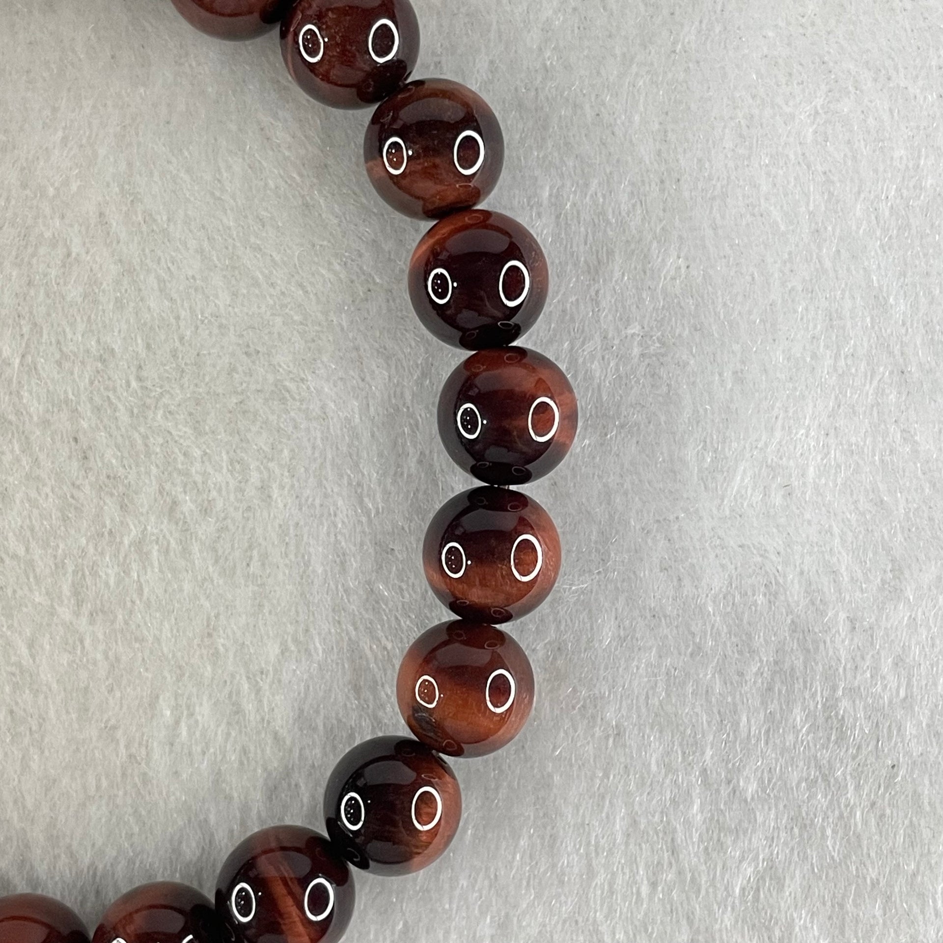 Natural Red Tiger's Eye Quartz Beads Bracelet 19.32g 16cm 8.6mm 23 Beads - Huangs Jadeite and Jewelry Pte Ltd