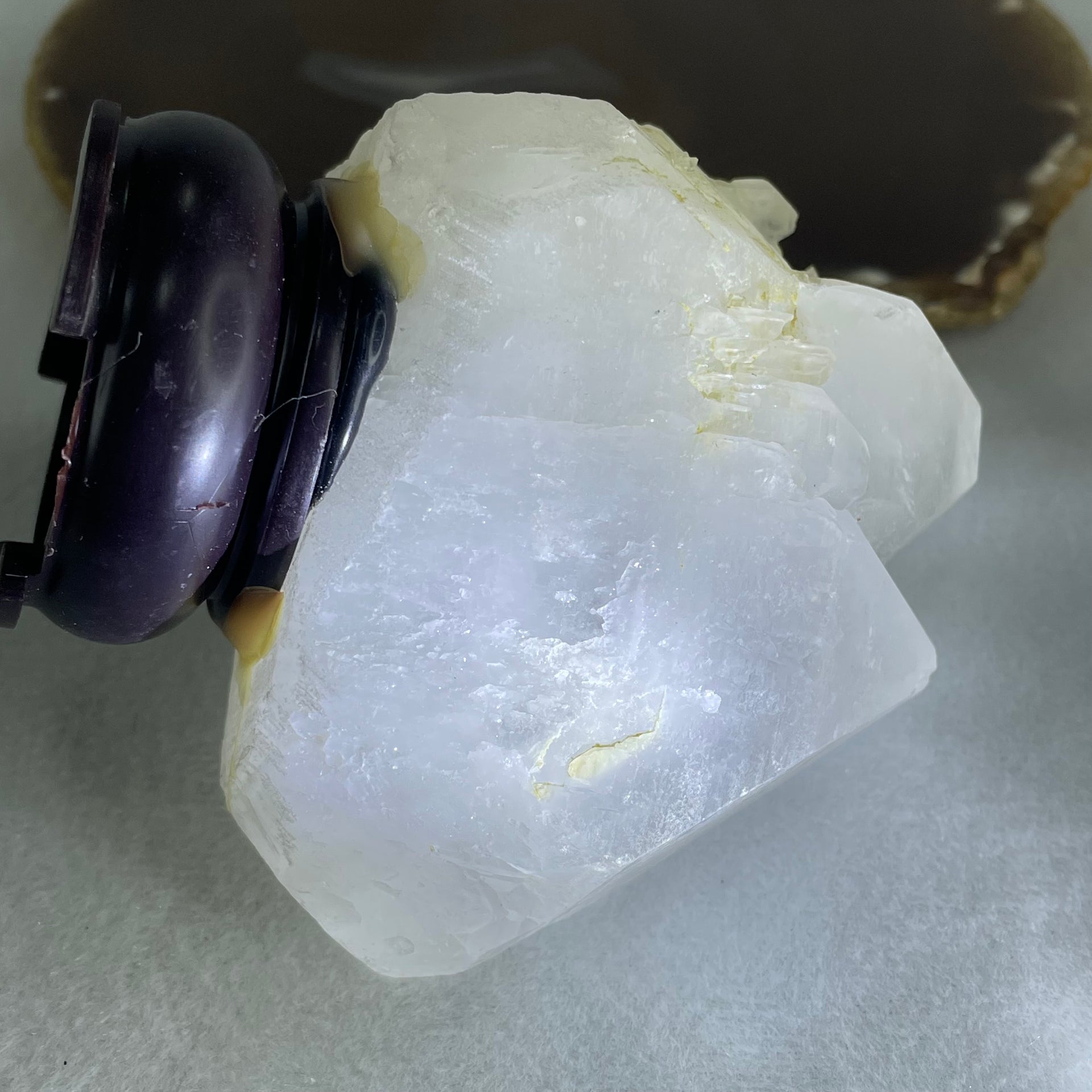 Natural Milky White Quartz Display 460.99g 83.3 by 70.1 by 94.2mm - Huangs Jadeite and Jewelry Pte Ltd