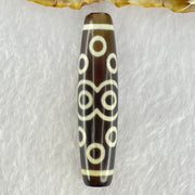 Natural Powerful Tibetan Old Oily Agate 13 Eyes Dzi Bead Heavenly Master (Tian Zhu) 十三眼天诛 17.30g 58.2 by 13.9mm - Huangs Jadeite and Jewelry Pte Ltd