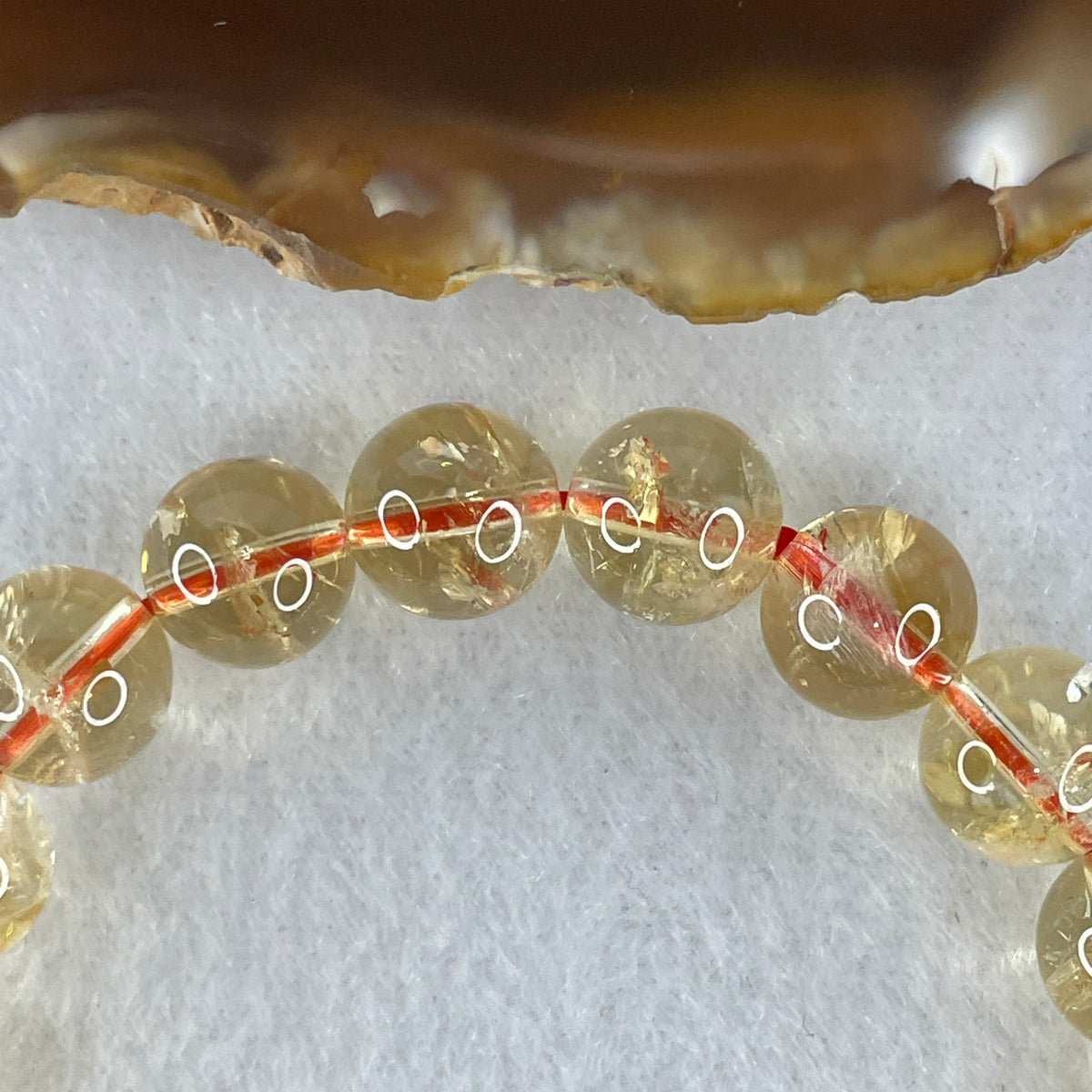 Certified Average Grade Natural Yellow Citrine Crystal Beads Bracelet | 9.9mm Golden Merchant's (27.06g | 17cm Wrist Sizing | 21 Beads)