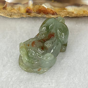 Type A Dark Brown on Blueish Green Jadeite Pixiu Charm 7.34g 24.8 by 14.0 by 11.2mm - Huangs Jadeite and Jewelry Pte Ltd