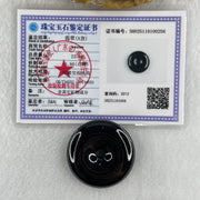 Type A Opaque Black Omphacite Jadeite Ping An Kou Donut Pendant 23.83g 36.0 by 8.9mm - Huangs Jadeite and Jewelry Pte Ltd