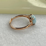 Natural Larimar in S925 Silver Rose Gold Color Ring (Adjustable Size) 2.22g 9.9 by 7.2 by 4.8mm - Huangs Jadeite and Jewelry Pte Ltd