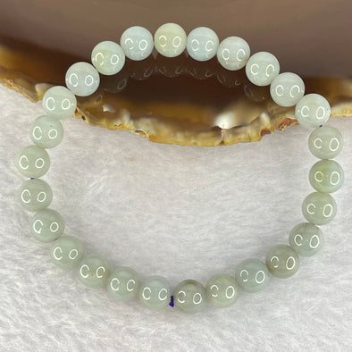 Type A Lavender Jadeite 26 7.5mm Beads Bracelet 17.99g - Huangs Jadeite and Jewelry Pte Ltd