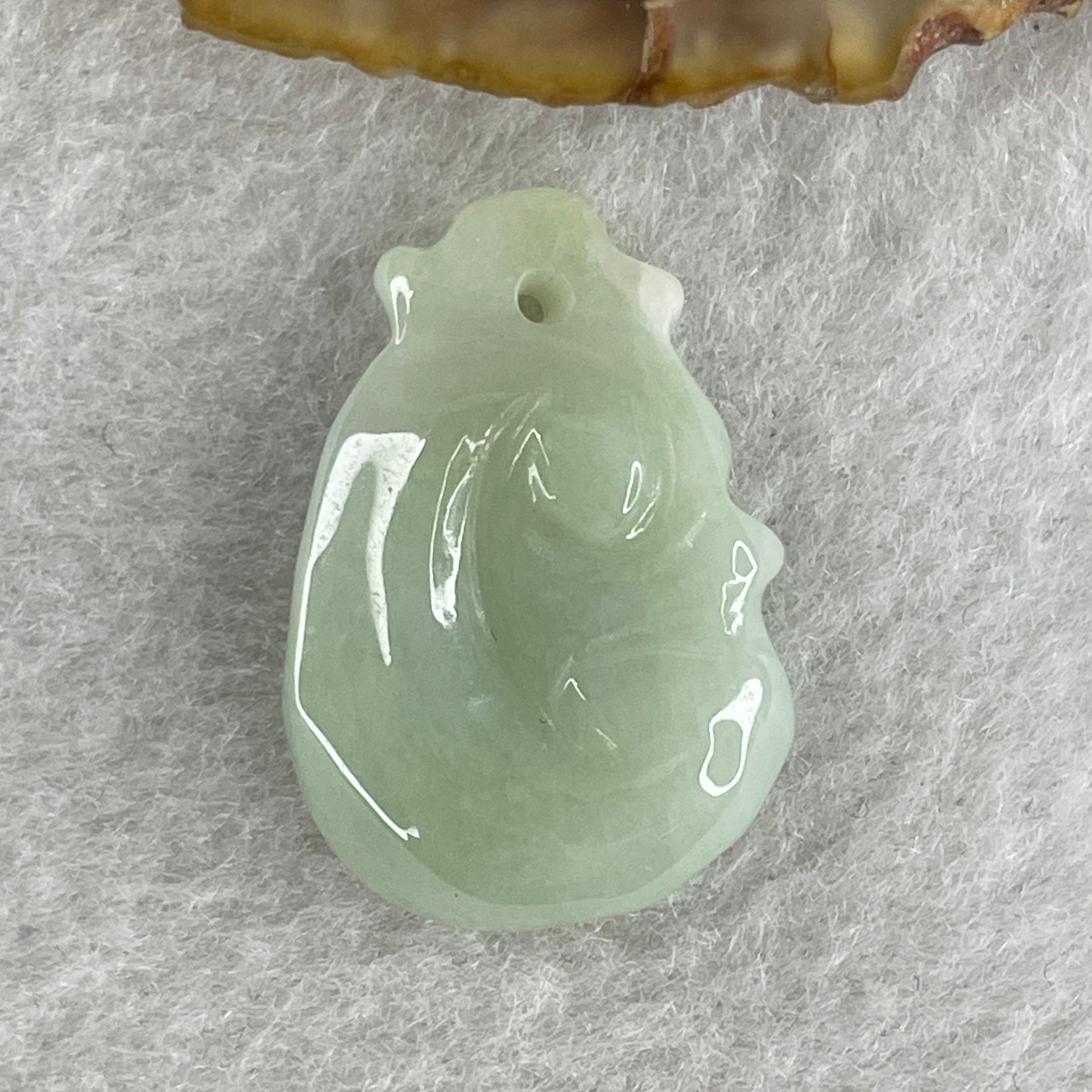 Natural Type A Green Jadeite Ruyi Pendant Charm 4.73g 25.5 by 18.3 by 5.9mm - Huangs Jadeite and Jewelry Pte Ltd