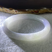 Type A Natural Light Lavender Light Green Jadeite Oval Bangle 37.95g Inner Diameter 54.6mm 9.3 by 8.7mm (Very Very Slight Internal Lines) - Huangs Jadeite and Jewelry Pte Ltd