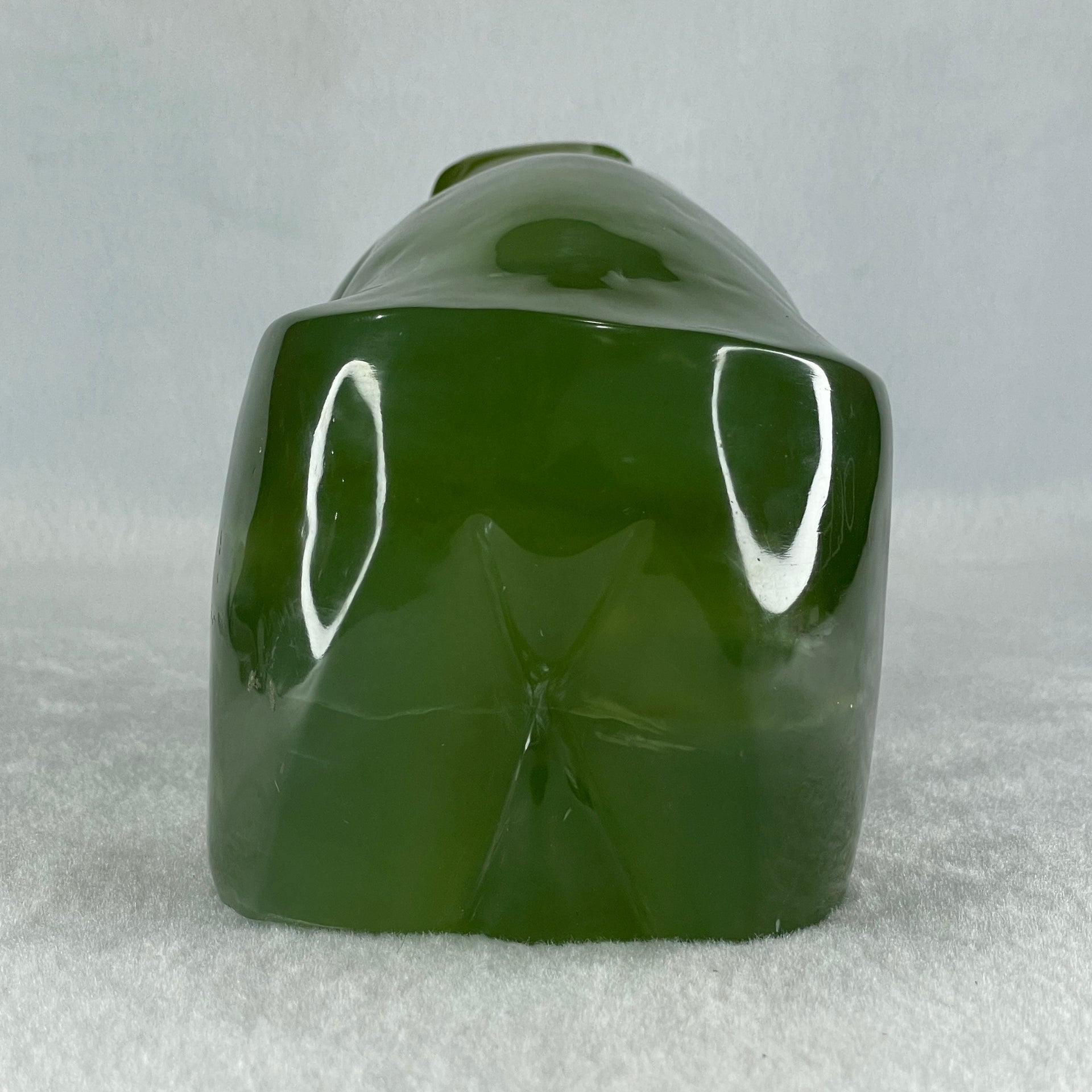 Natural Dark Green Serpentine Polar Bear Display 1991.7g 195.0 by 87.1 by 95.0mm - Huangs Jadeite and Jewelry Pte Ltd