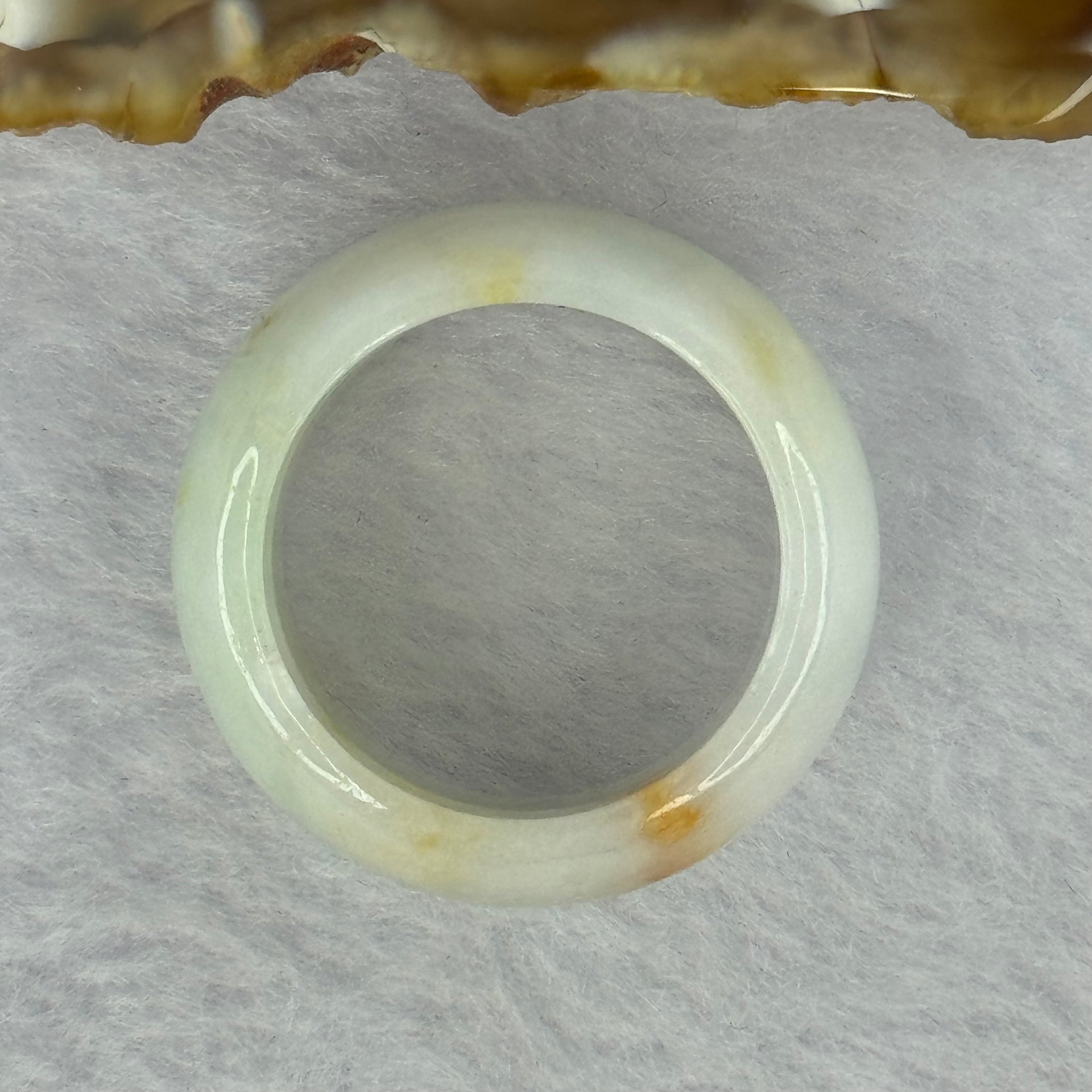 Type A Light Lavender Green with Brownish Red Patches Jadeite Ring 10.30g 12.8 by 4.2mm US10.75 HK24.25 (Slight Rough) - Huangs Jadeite and Jewelry Pte Ltd
