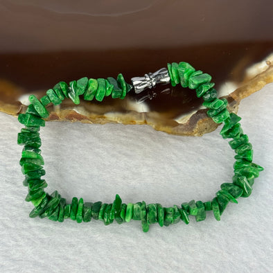 Type A Old Mine Spicy Green Jadeite Rough Bracelet 10.46g 7.3mm - Huangs Jadeite and Jewelry Pte Ltd