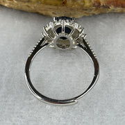 Natural-Synthetic-Blue-Star-Sapphire-with-Cubic-Zirconia-in-S925-Sliver-Ring-2.45g-9.3-by-6.8-by-3.5mm-(Adjustable-Size)