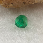 Natural Colombia Vivid Green Emerald (Beryl) Cut-Cornered Rectangular Step cut 0.44ct 4.5 by 4.0 by 3.8mm - Huangs Jadeite and Jewelry Pte Ltd