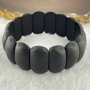 Natural Dark Matt Black Amber Beads Bracelet 天然大黑天翁琥珀手链 21.85g 18cm 24.8 by 13.1 by 6.2mm 16pcs - Huangs Jadeite and Jewelry Pte Ltd