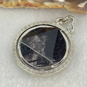 Natural Hypersthene in Stainless Steel Pendant 23.93g 25.0 by 9.4mm - Huangs Jadeite and Jewelry Pte Ltd