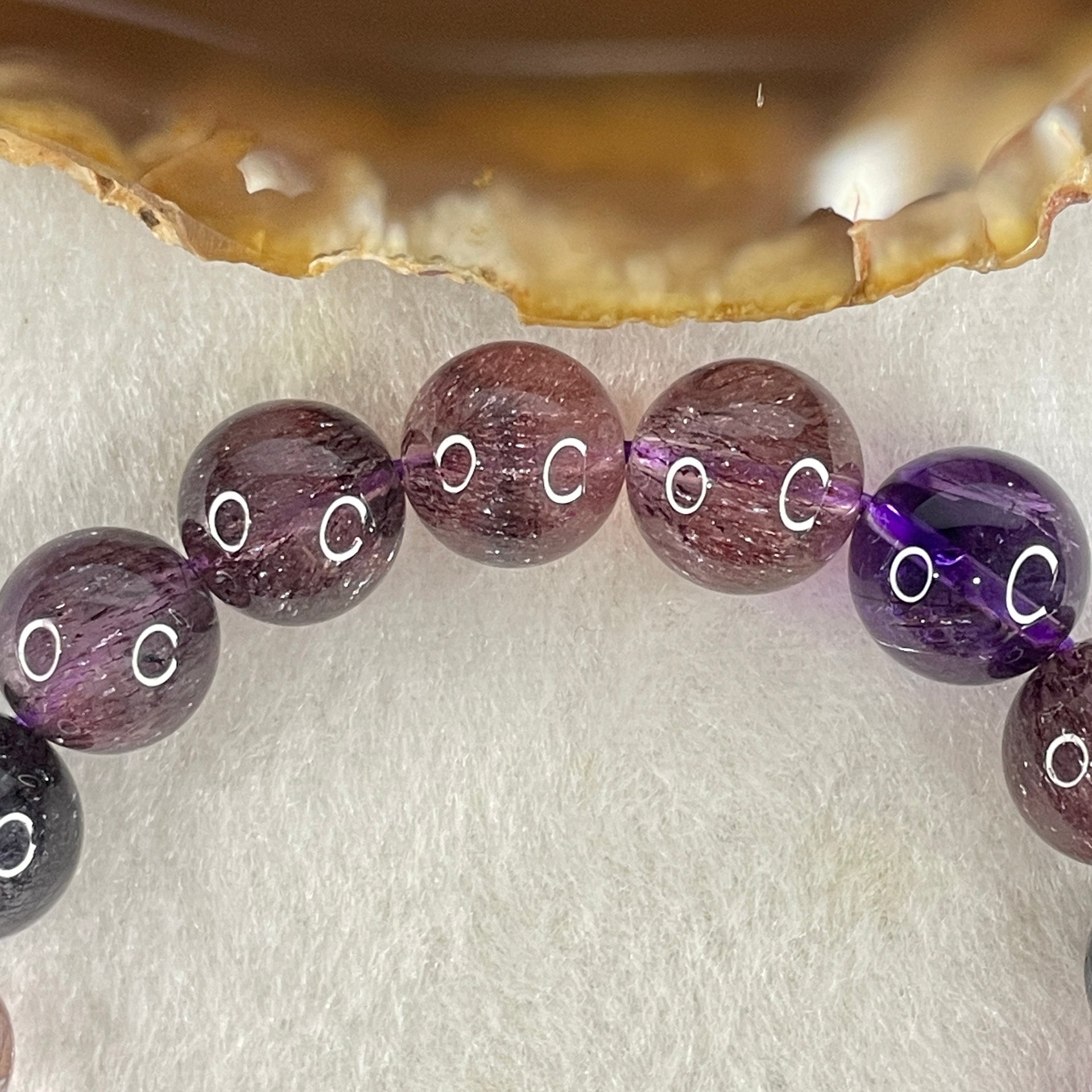Good Grade Natural Super 7 Beads Bracelet 32.33g 10.9mm 16.5cm 19Beads - Huangs Jadeite and Jewelry Pte Ltd