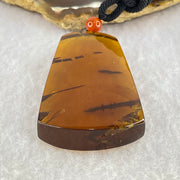 Natural Cognac Flora Amber Pendant 15.12g 52.3 by 34.2 by 12.2mm - Huangs Jadeite and Jewelry Pte Ltd