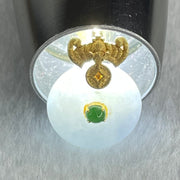 Type A Deep Intense Lavender Jadeite Ping An Kou Donut in 18K Yellow Gold AU750 Clasps 3.16g 14.5 b y 5.6mm - Huangs Jadeite and Jewelry Pte Ltd