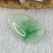 Type A Faint Lavender with Spicy Green Patches Jadeite Ruyi Pendant 4.63g 26.4 by 16.8 by 6.2mm - Huangs Jadeite and Jewelry Pte Ltd