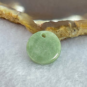 Type A Blueish Green Jadeite Mini Round Wu Shi Pai Pendant 1.34g 14.9 by 2.4mm - Huangs Jadeite and Jewelry Pte Ltd