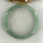 Natural Type A Jelly Green with White Patches Jadeite Bangle 36.02g Inner Diameter 52.1mm 12.7 by 6.2mm (Internal Line) - Huangs Jadeite and Jewelry Pte Ltd
