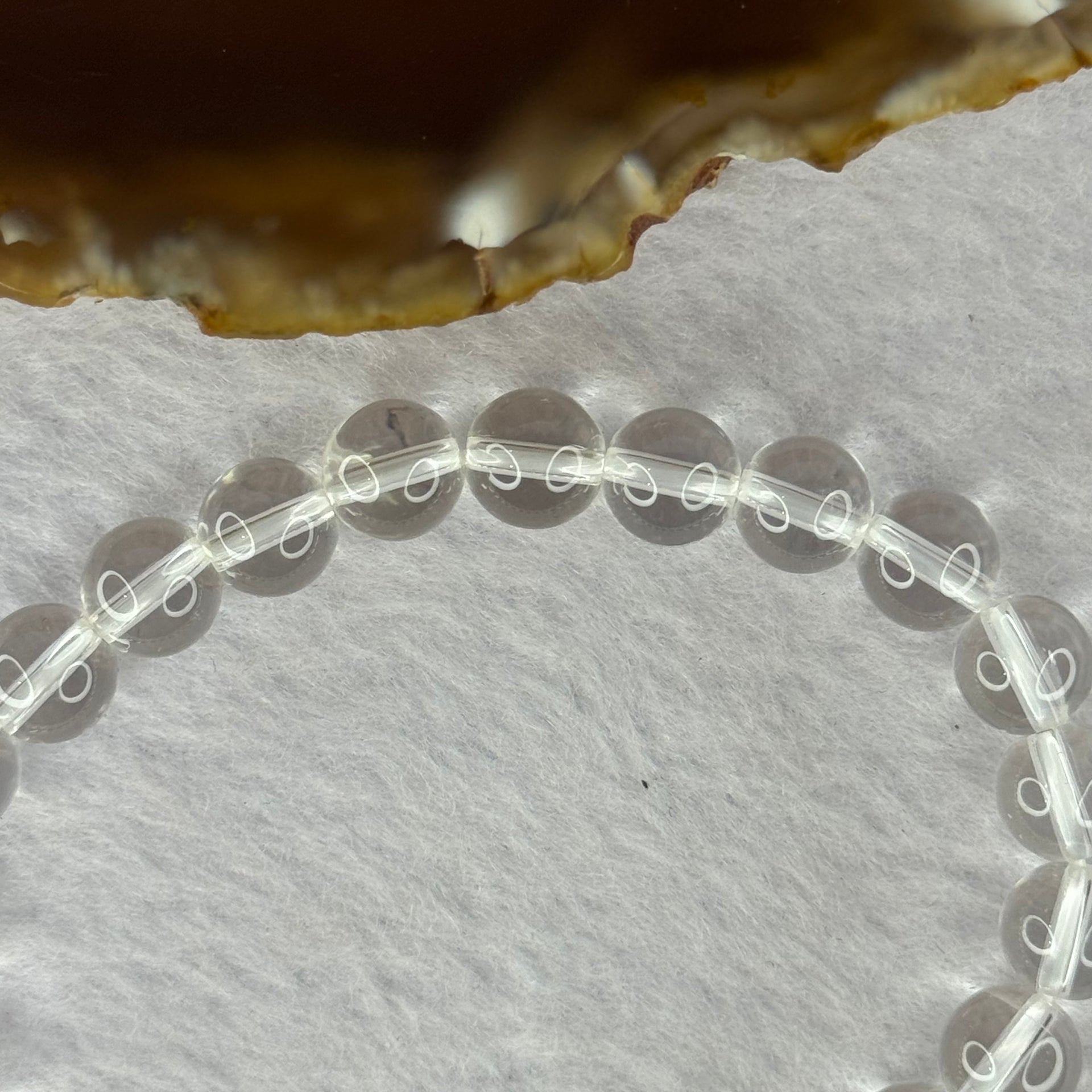 Natural Clear Quartz Bracelet 天然白水晶手链 18.81g 16.5cm 8.4mm 24 Beads - Huangs Jadeite and Jewelry Pte Ltd