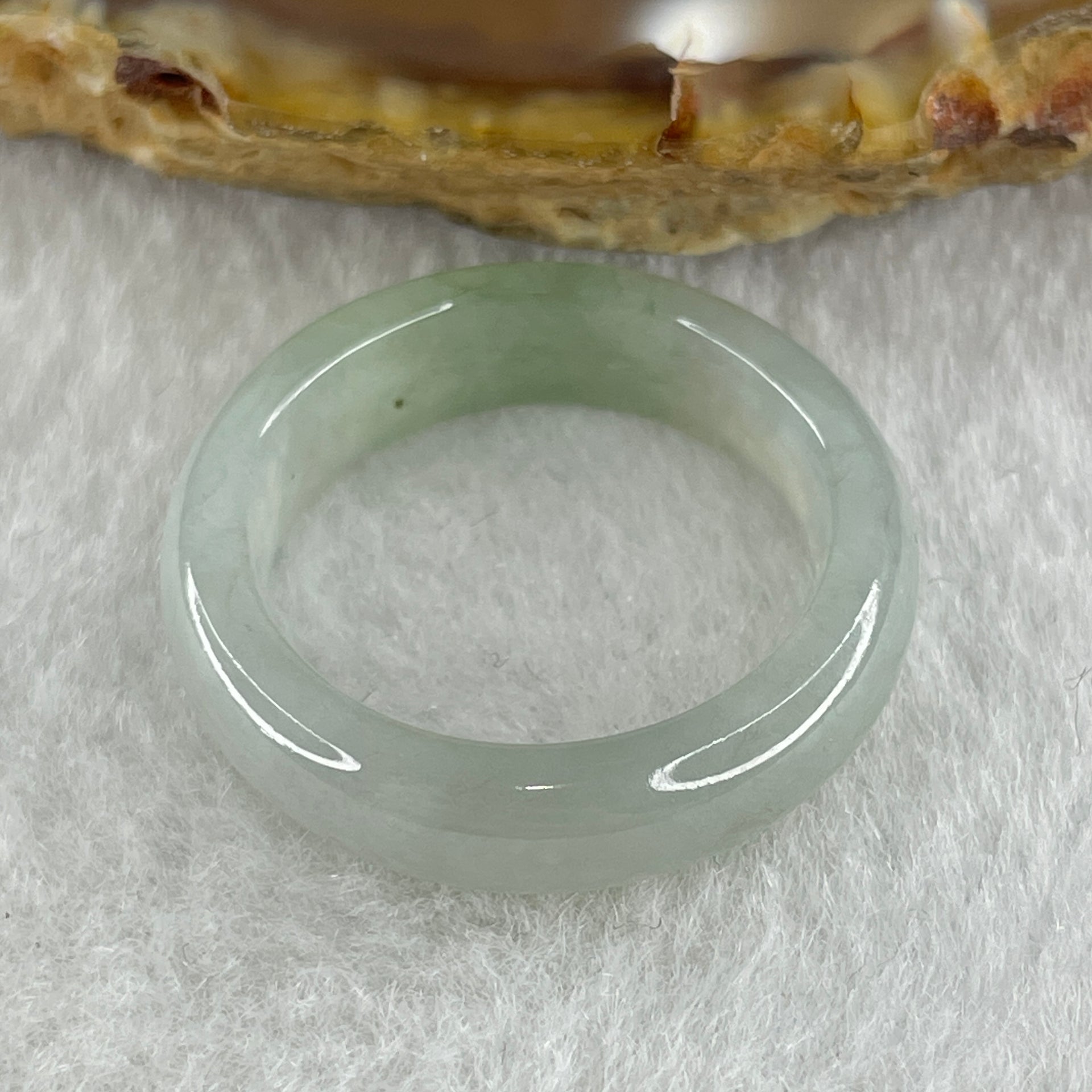 Type A Natural Faint Green Jadeite Ring 3.45g 5.5 by 3.3mm US 8.4 HK 18.5 (Slight Internal Line) - Huangs Jadeite and Jewelry Pte Ltd