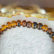 Natural Dark Brownish Yellow Medicine Amber Beads Bracelet 天然抚顺药珀手链 4.44g 15.5cm 7.2mm 42 Beads - Huangs Jadeite and Jewelry Pte Ltd