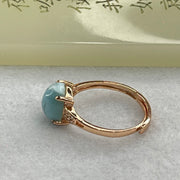 Natural Larimar in S925 Silver Rose Gold Color Ring (Adjustable Size) 2.28g 10.0 by 8.1 by 5.5mm - Huangs Jadeite and Jewelry Pte Ltd