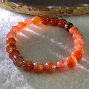 Natural Red Agate Beads Bracelet 16.91g 15cm 8.1mm 23Beads - Huangs Jadeite and Jewelry Pte Ltd