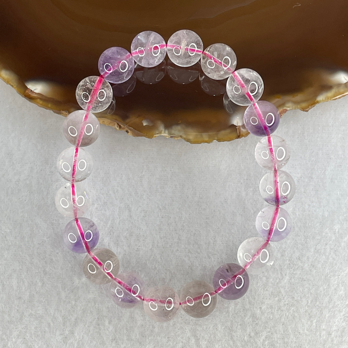 Certified Entry-Grade Natural Super 7 Crystal Beads Bracelet | Bold High-Density Showcase Strand | Authentic Sacred Seven Multi-Mineral Inclusions Quartz Spiritual Catalyst & Auric Shield Bracelet (29.06g | 16.5cm Length | 10.2mm | 20 Beads)