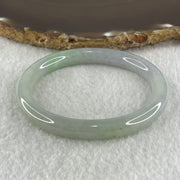 Type A Natural Light Green with Lavender Jadeite Oval Bangle 35.99g Inner Diameter 53.9mm 8.2 by 7.7mm (Very Very Slight Internal Line) - Huangs Jadeite and Jewelry Pte Ltd