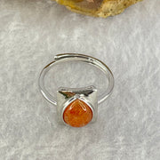 Good Grade Natural Golden Sun Stone in S925 Silver Ring (Adjustable Size) 2.08g 8.8 by 7.0 by 3.5mm - Huangs Jadeite and Jewelry Pte Ltd