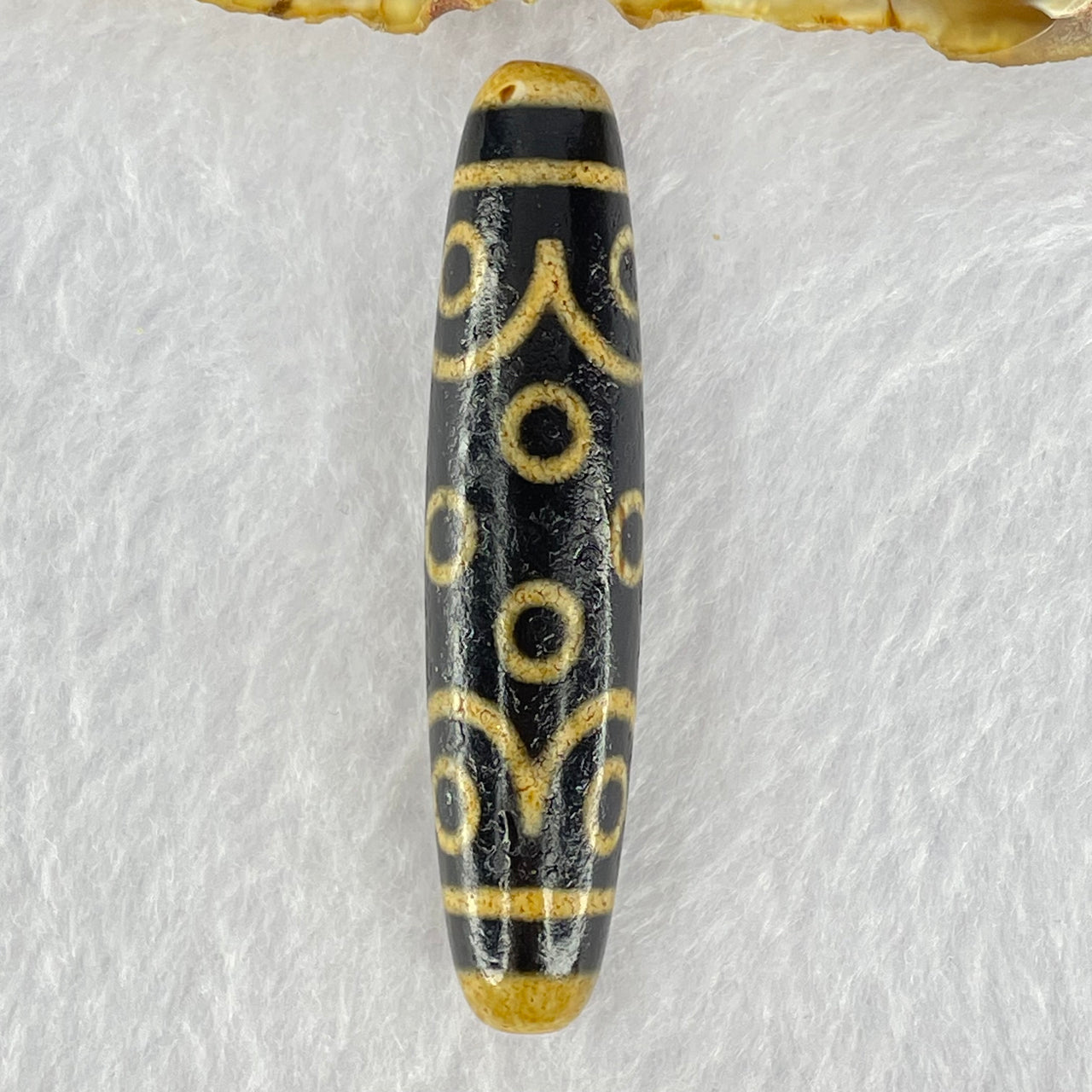 Natural Powerful Tibetan Old Oily Dark and Light Brown Agate 15 Eyes Dzi Bead Heavenly Master (Tian Zhu) 十五眼天诛 14.35g 58.1 by 13.1mm - Huangs Jadeite and Jewelry Pte Ltd
