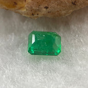 Natural Colombia Vivid Green Emerald (Beryl) Cut-Cornered Rectangular Step cut 0.43ct 4.9 by 3.8 by 2.6mm - Huangs Jadeite and Jewelry Pte Ltd