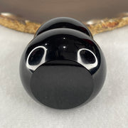 Natural Black Obsidian Hulu Display 130.02g 60.0 by 42.8mm - Huangs Jadeite and Jewelry Pte Ltd