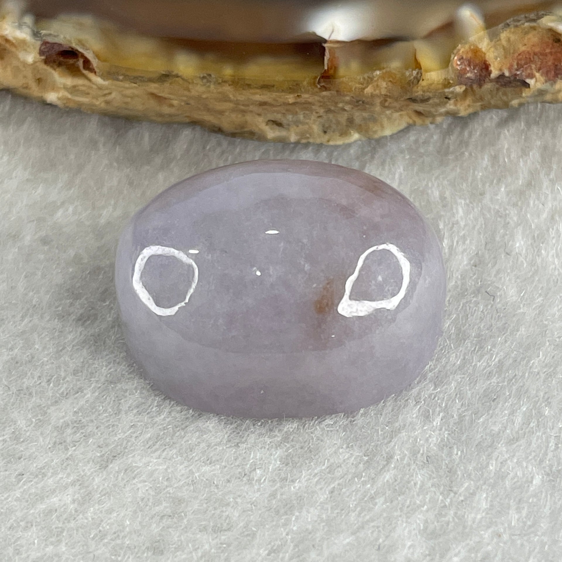 Natural Type A Lavender with Reddish Spot Jadeite Oval Shape Cabochon Stone for Setting 8.24g 21.2 by 16.7 by 10.5mm - Huangs Jadeite and Jewelry Pte Ltd