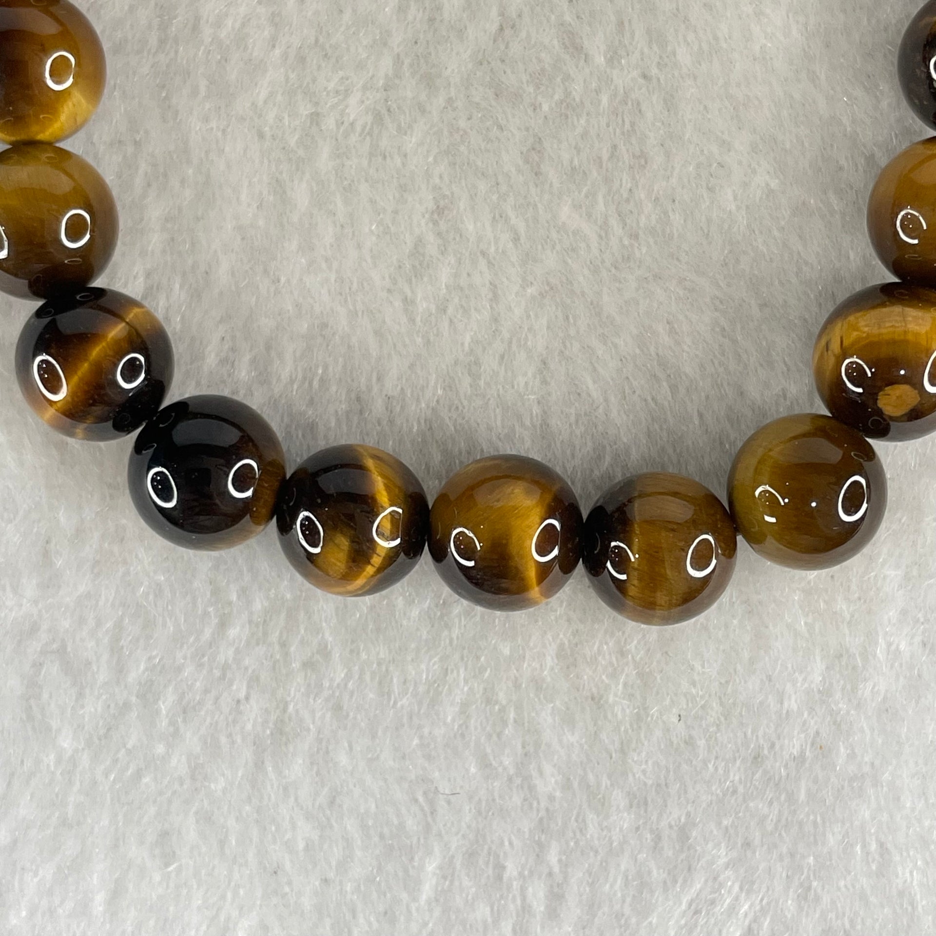 Natural Yellow Tiger's Eye Quartz Beads Bracelet 18.29g 16cm 8.4mm 23 Beads - Huangs Jadeite and Jewelry Pte Ltd