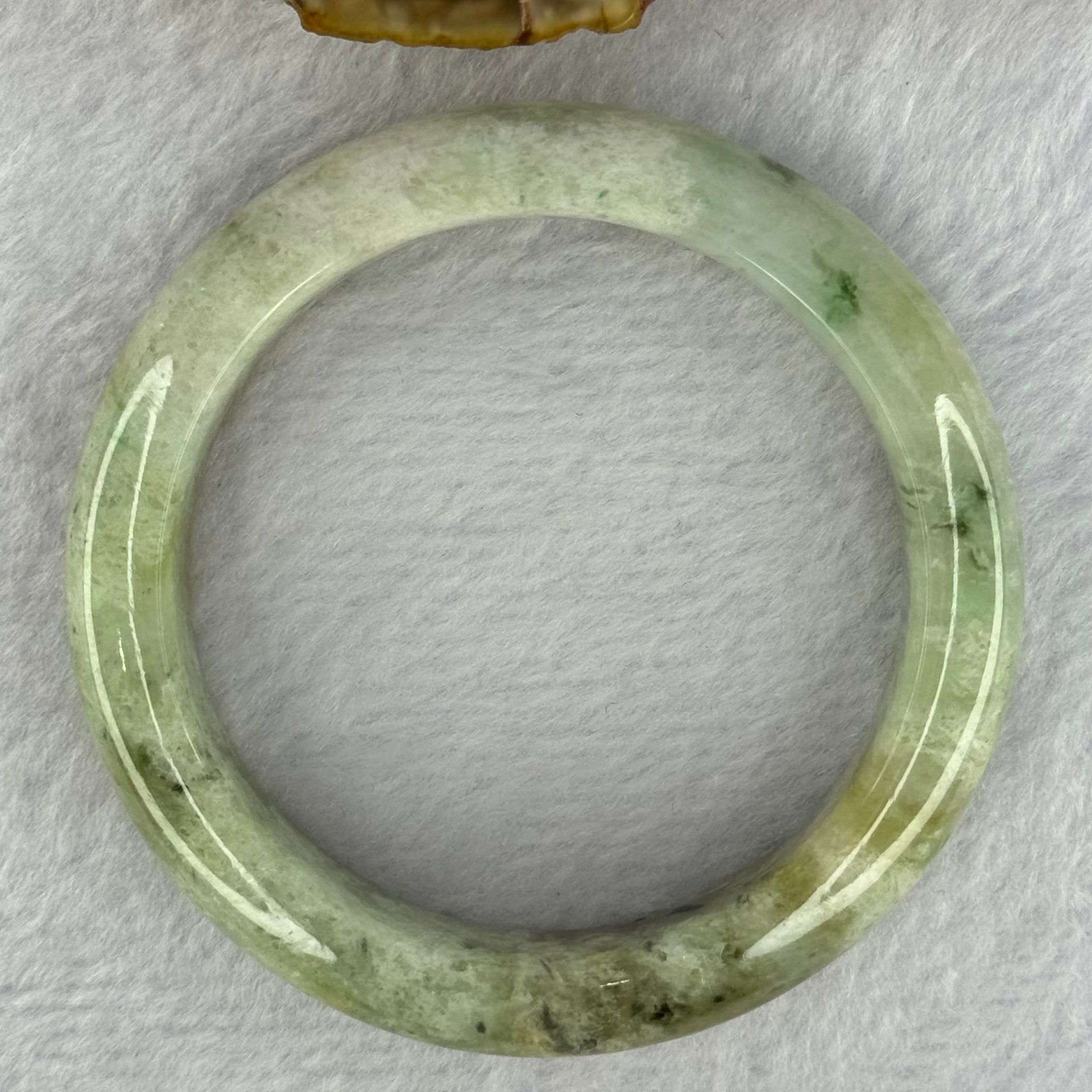 Type A Yellowish Green with Light Blueish Green Jadeite Bangle 67.97g Internal Diameter 54.1mm 14.3 by 9.0mm - Huangs Jadeite and Jewelry Pte Ltd