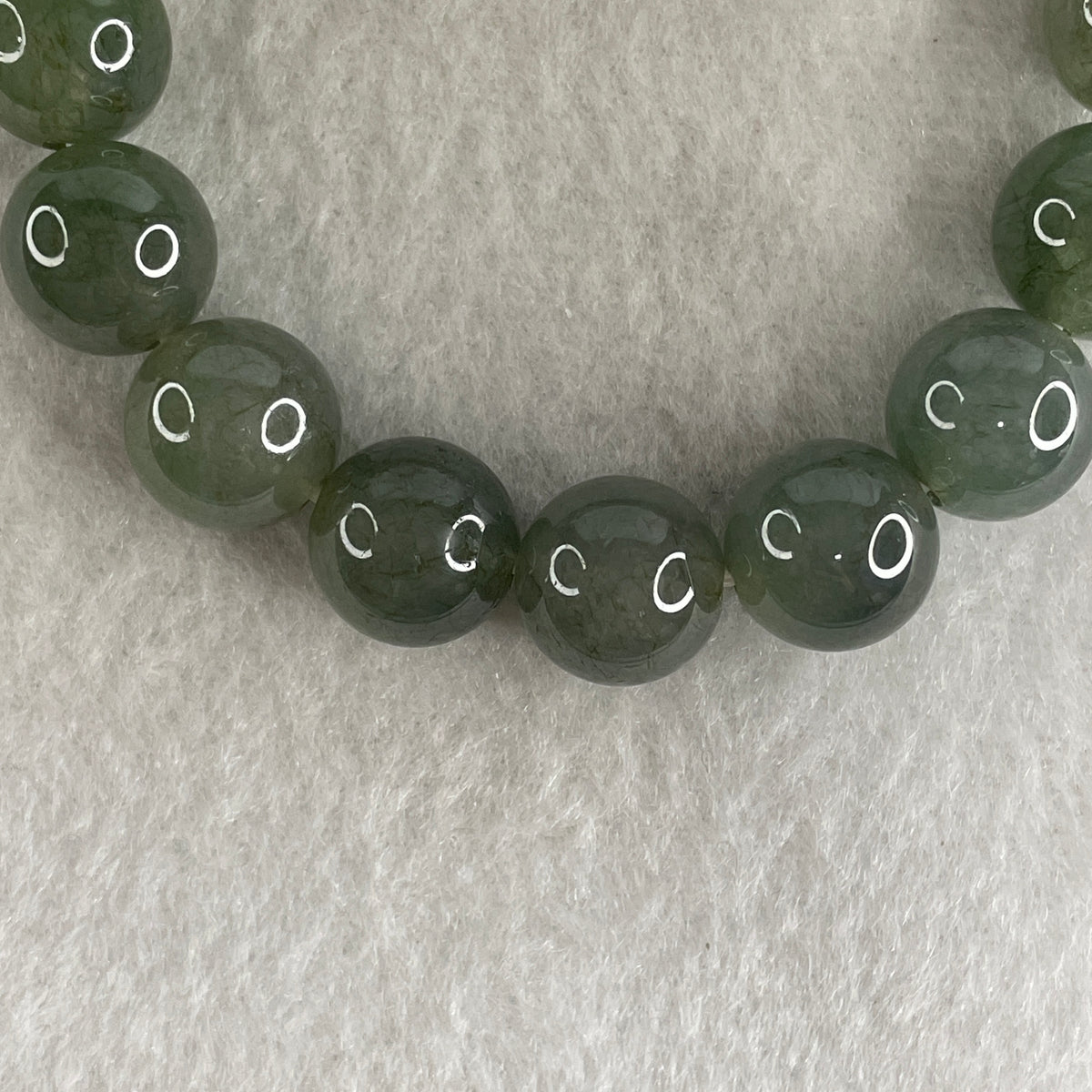 Certified Natural Type A Yellowish Green Jadeite Beads Bracelet | 16cm (54.20g | 16 Beads 12.8mm | Solar Plexus & Heart Chakra Harmony, Abundance & Prosperity Shield) - Huangs Jadeite and Jewelry Pte Ltd