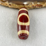 Natural Powerful Tibetan Old Oily Red White Agate One Eye Earth Element Dzi Bead Heavenly Master (Tian Zhu) 一眼土元素天珠 10.65g 38.0 by 13.3mm - Huangs Jadeite and Jewelry Pte Ltd