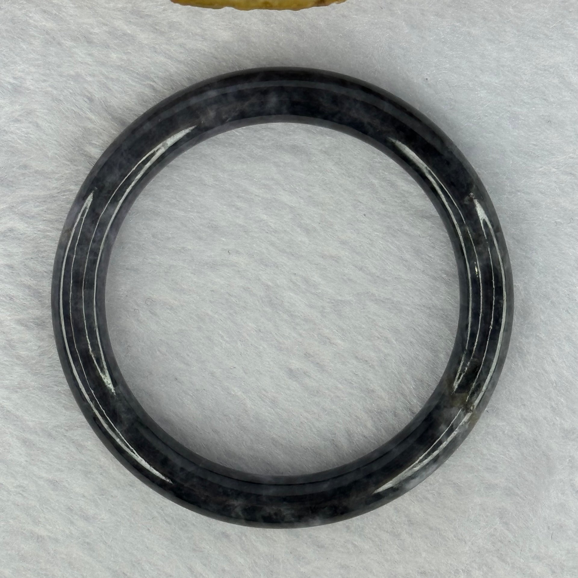 Type A Black Grey Wuji Jadeite Baby Bangle 15.07g Internal Diameter 39.8mm 6.6 by 6.2mm - Huangs Jadeite and Jewelry Pte Ltd