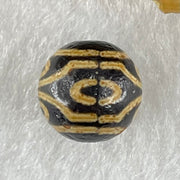 Natural Powerful Tibetan Old Oily Agate 6 Eyes Dzi Bead Heavenly Master (Tian Zhu) 六眼天诛 1.46g 10.3 by 10.4mm - Huangs Jadeite and Jewelry Pte Ltd