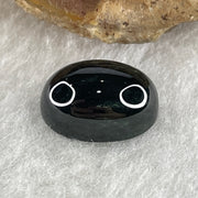 Type A Translucent Black Omphacite Jadeite Round Cabouchon Stone For Setting 1.23g 12.2 by 8.7 by 5.6mm - Huangs Jadeite and Jewelry Pte Ltd