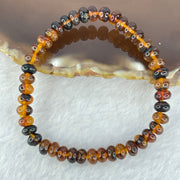 Natural Dark Brownish Yellow Medicine Amber Beads Bracelet 天然抚顺药珀手链 4.28g 15cm 6.6mm 42 Beads - Huangs Jadeite and Jewelry Pte Ltd